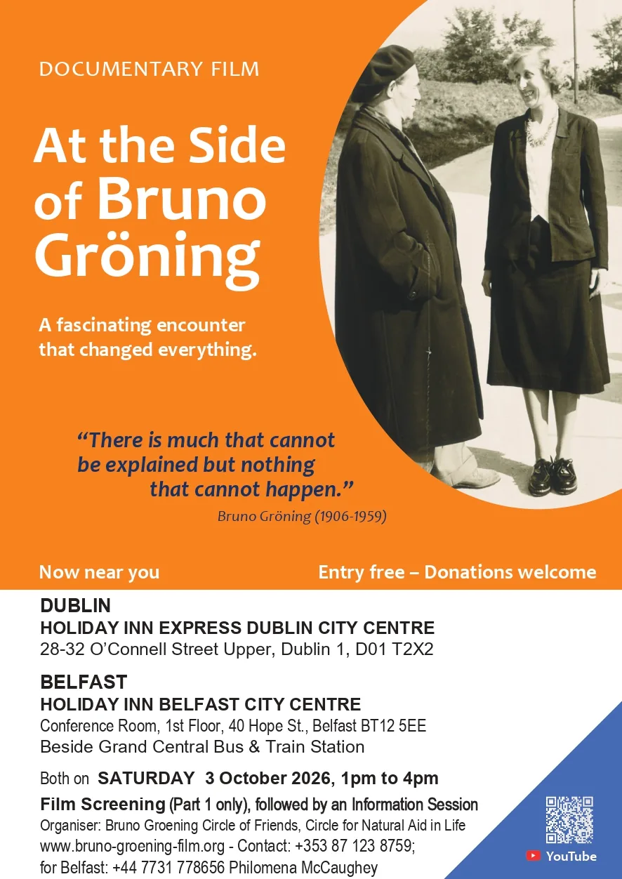 The Dublin and Belfast flyer for the same film, giving the Holiday Inn Express on O'Connell Street Upper in Dublin and the Holiday Inn Conference Room on Hope Street in Belfast, both on Saturday 3 October 2026 from 1pm to 4pm
