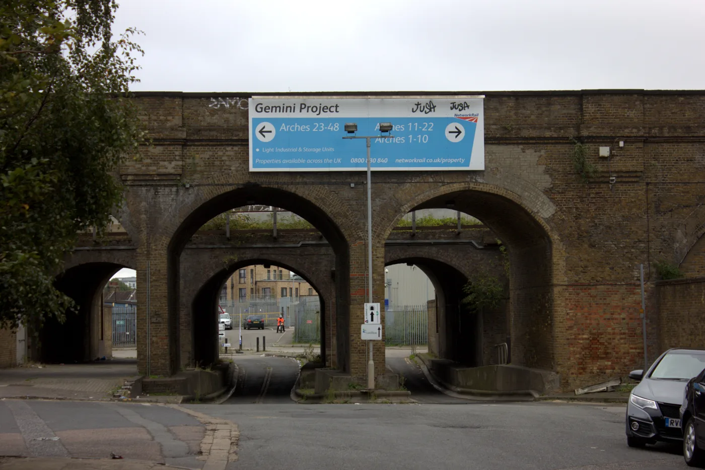 Railway arches on Landmann Way, New Cross, the road where the council's reuse and recycling centre stands